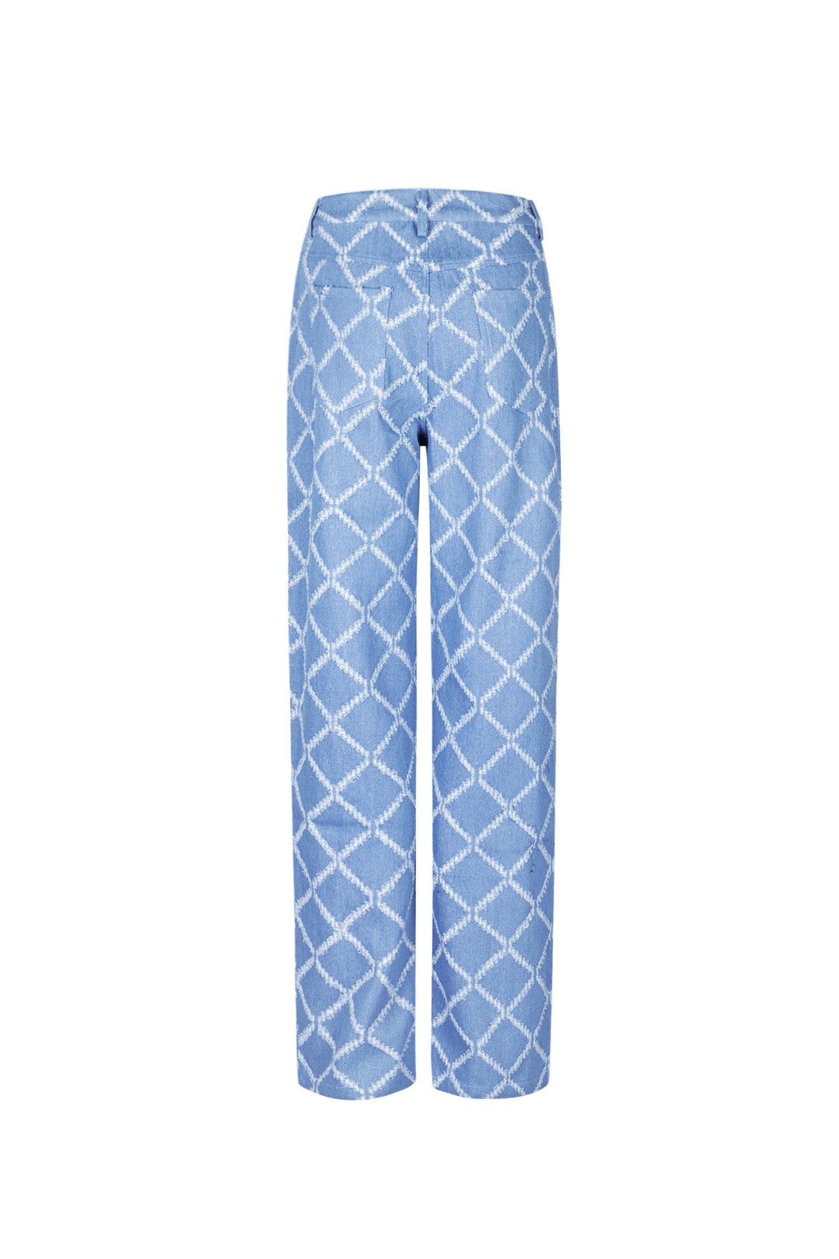 Cotton Woven Women's Straight Leg Pants Plaid Casual