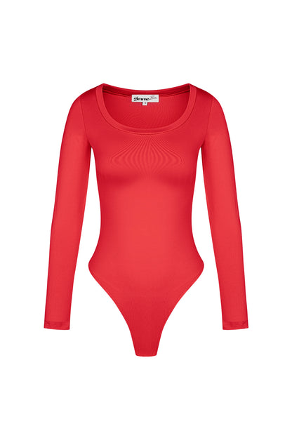 Polyester Women's Long Sleeve Bodysuit High Stretch Form-Fitting