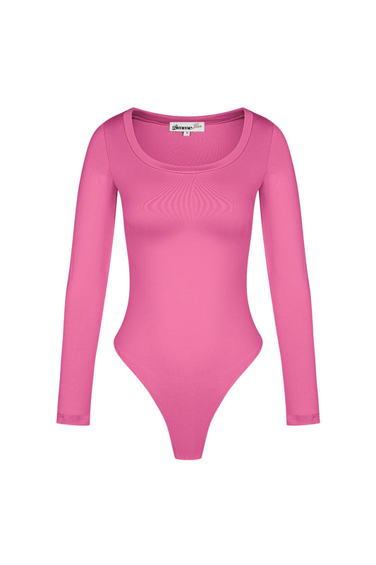 Polyester Women's Long Sleeve Bodysuit High Stretch Form-Fitting