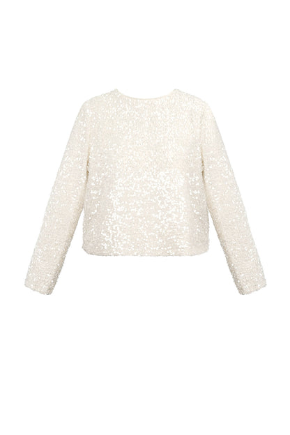 Polyester Long Sleeve Top Cropped Bow Detail