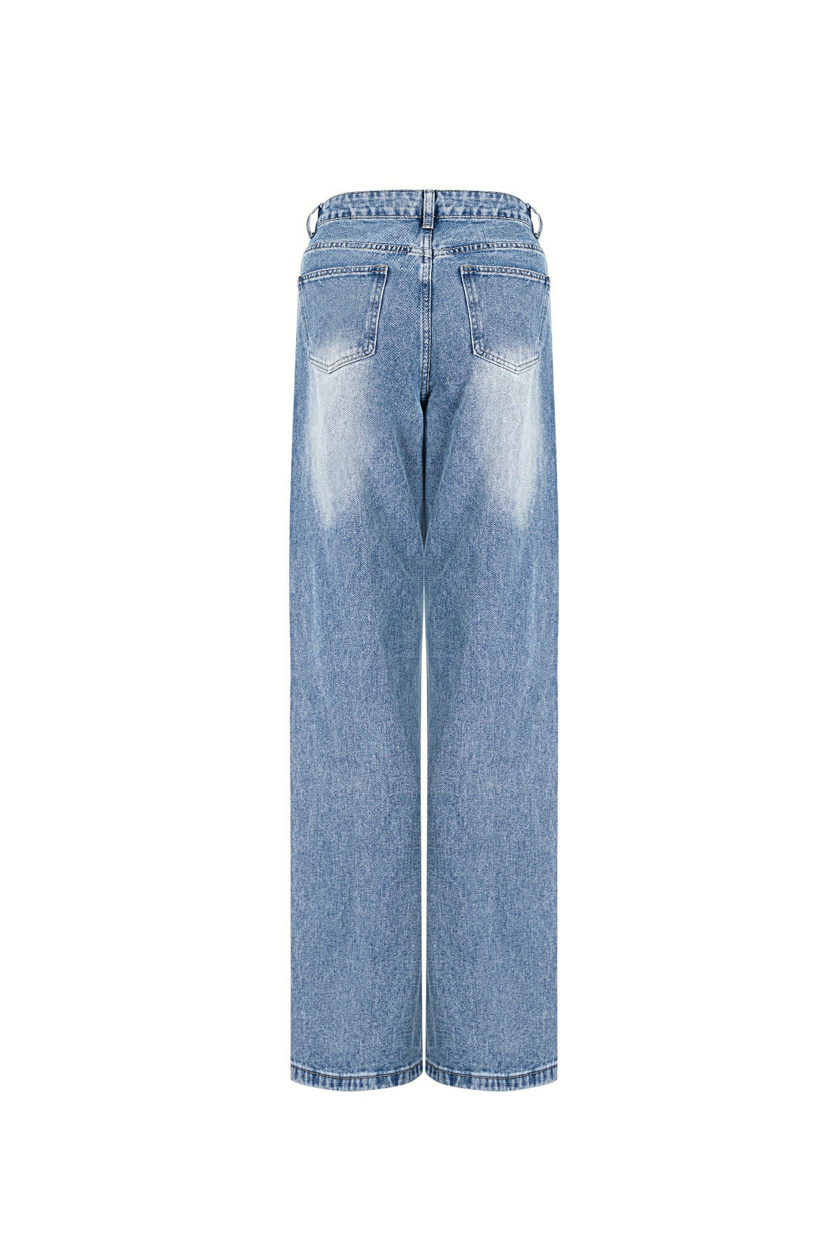 Cotton Woven Women's Straight Leg Jeans Ripped
