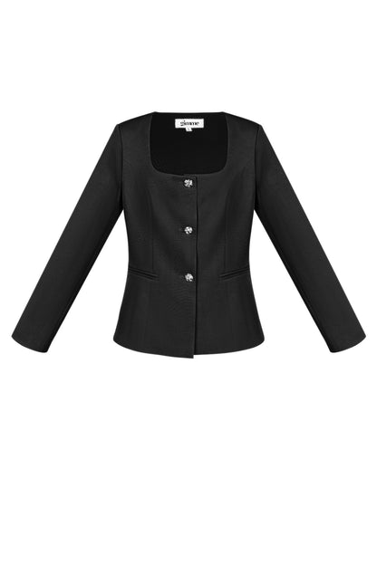 Polyester Women's Suit Jacket Square Neckline Tailored Fit