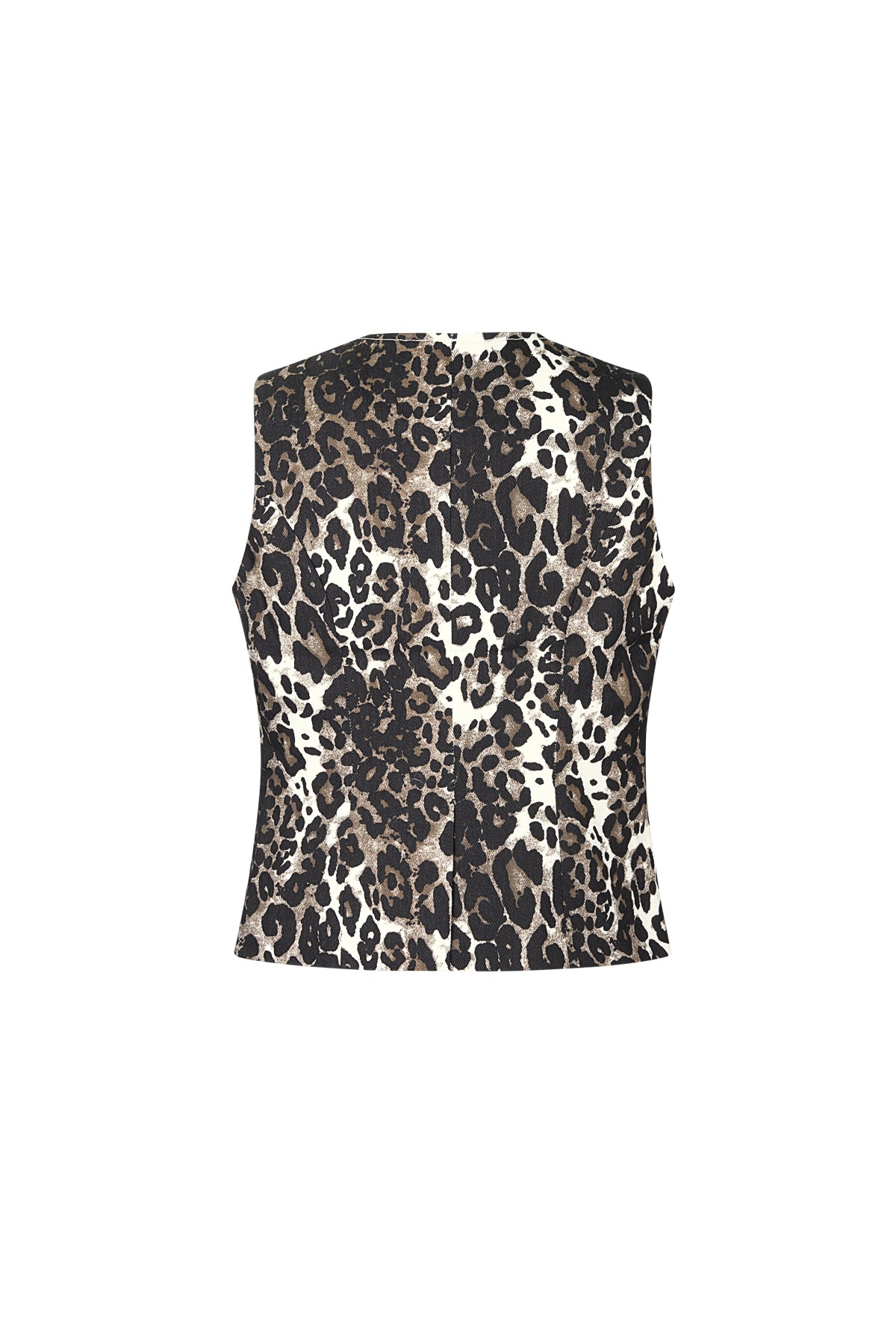 Cotton Women's Sleeveless Top Leopard Print Button Front