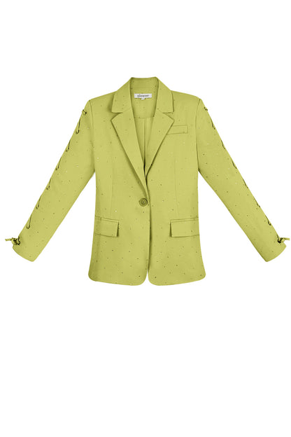 Polyester Women's Blazer Set Lace-Up Sleeve Design