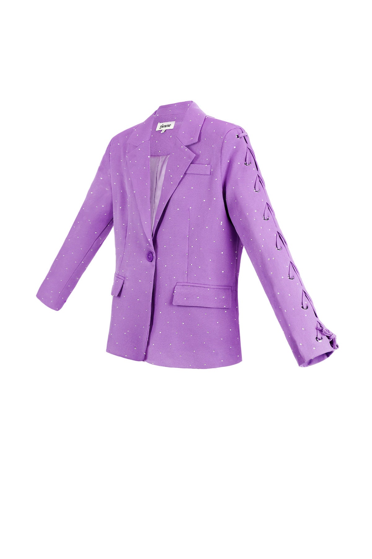 Polyester Women's Blazer Set Lace-Up Sleeve Design