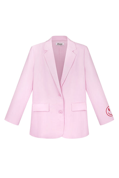 Polyester Women's Blazer Set Oversized Fit with Embroidered Logo