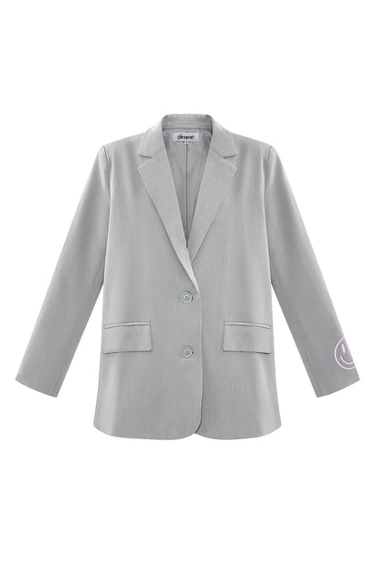 Polyester Women's Blazer Set Oversized Fit with Embroidered Logo