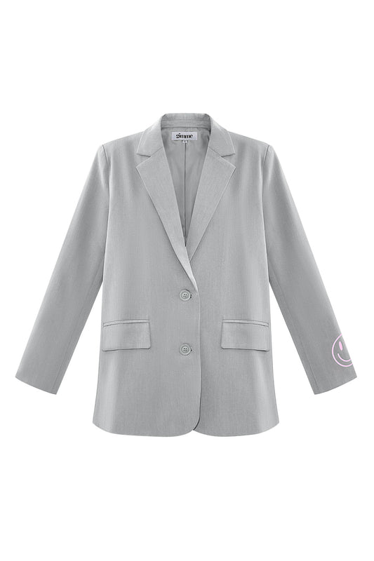 Polyester Women's Blazer Set Oversized Fit with Embroidered Logo