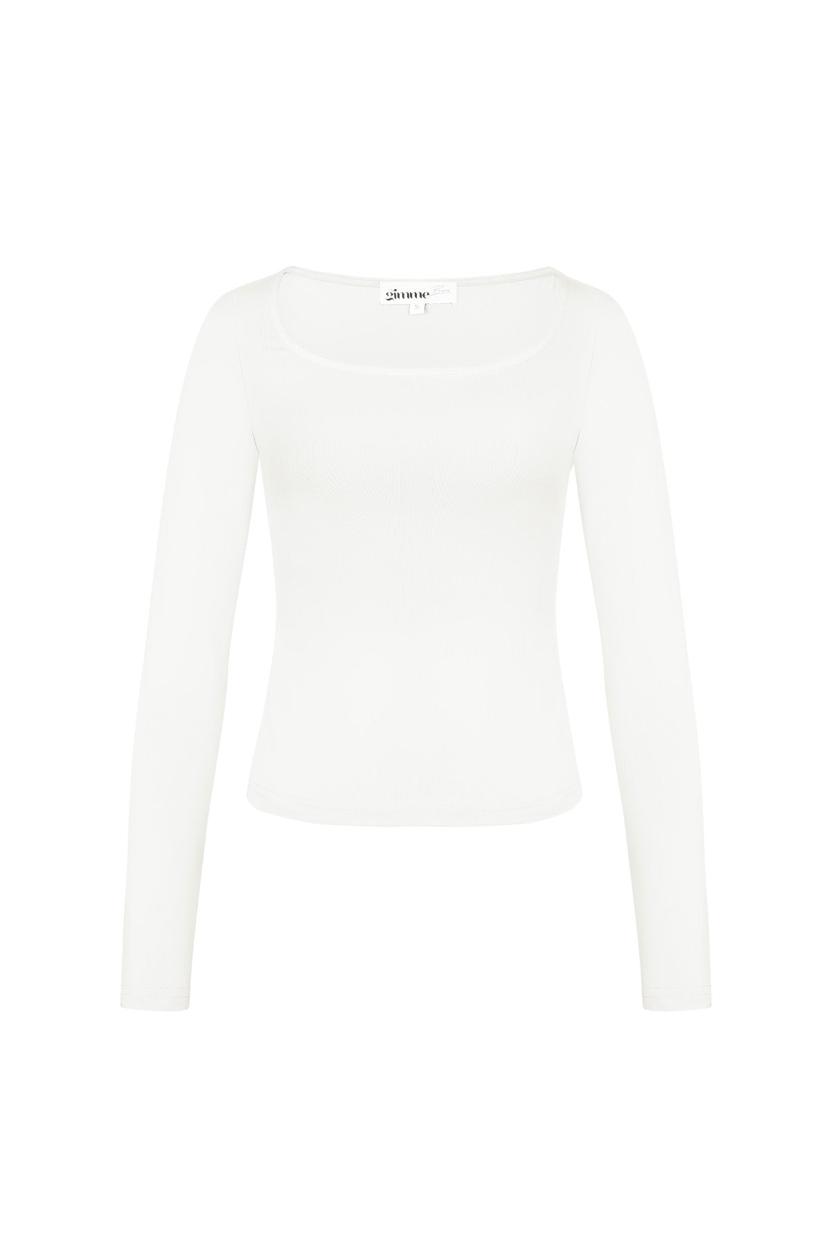 Polyester Women's Long Sleeve Crop Top Square Neckline Bodycon Fit