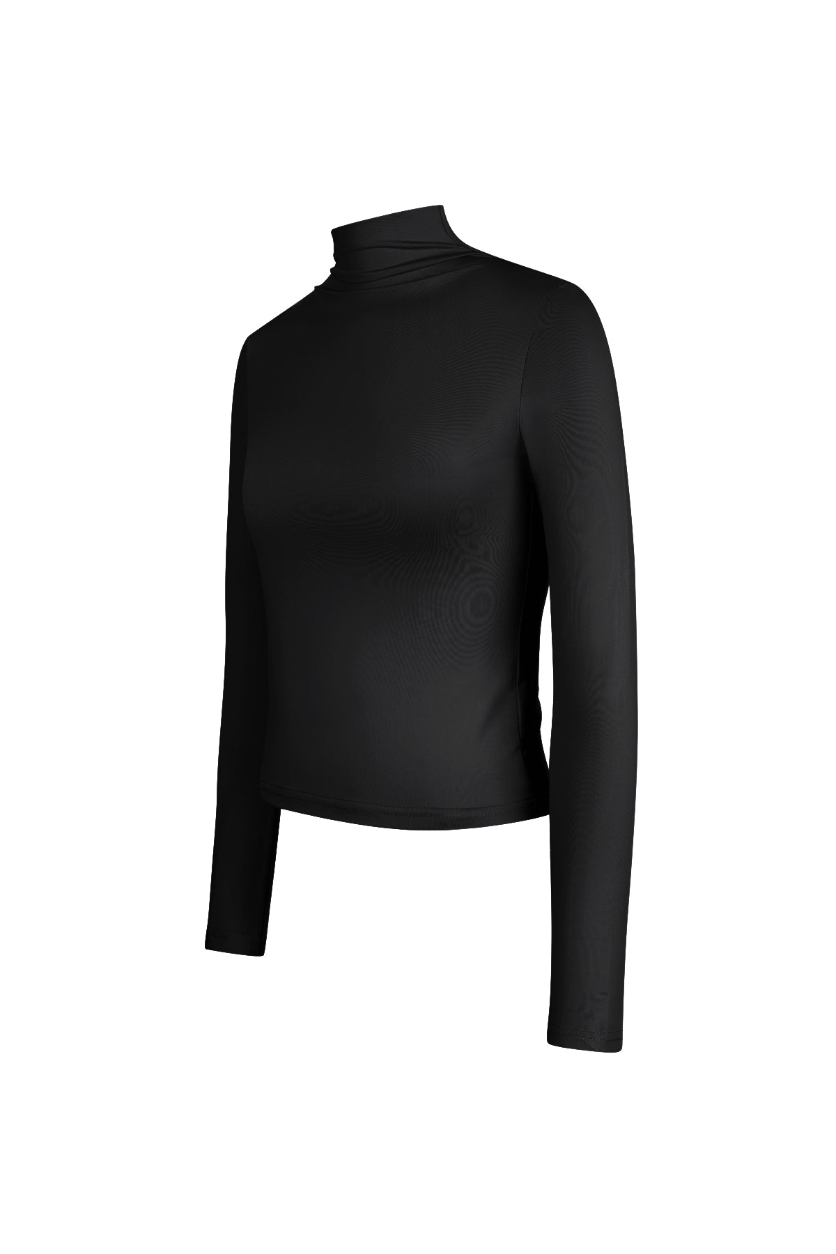 Polyester Women's Long Sleeve Top Ribbed Turtleneck