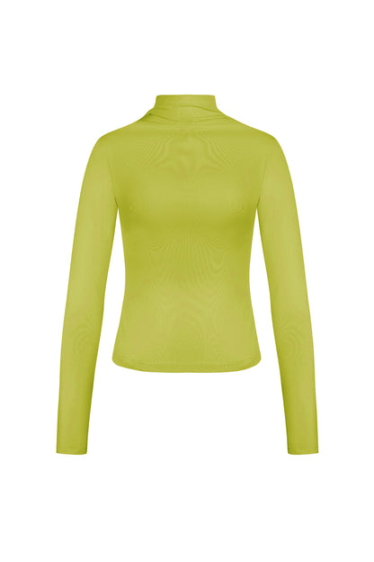 Polyester Women's Long Sleeve Top Ribbed Turtleneck