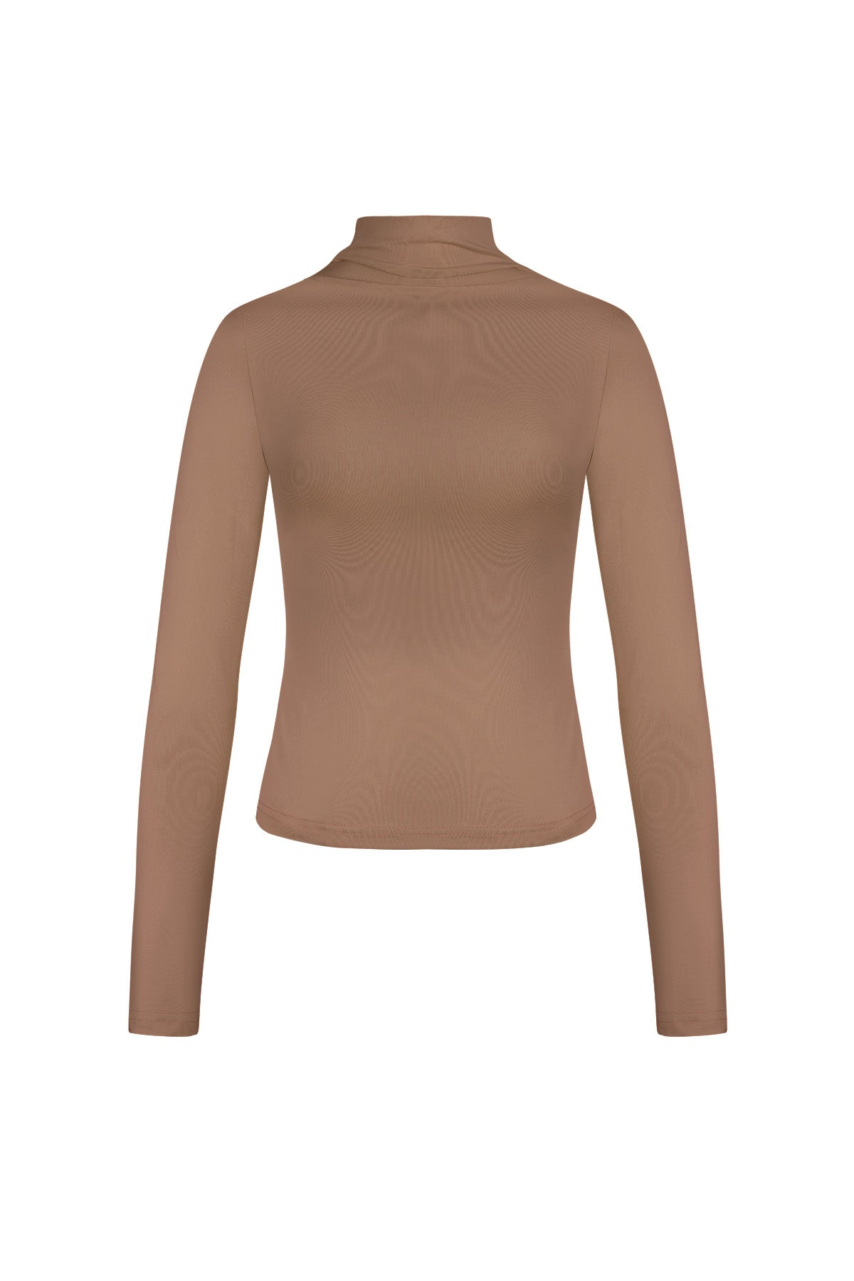 Polyester Women's Long Sleeve Top Ribbed Turtleneck