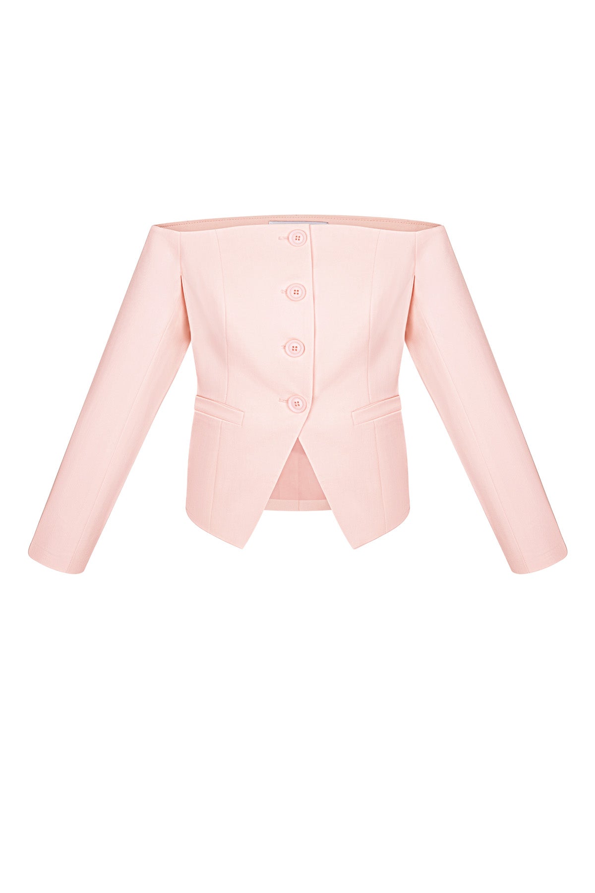 Polyester Women's Off-Shoulder Long Sleeve Top Buttoned Front Design