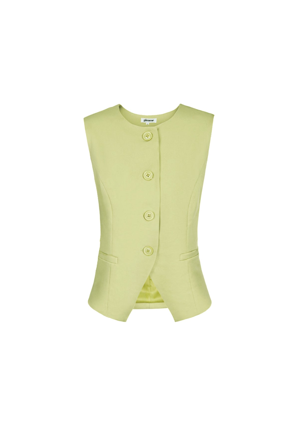 Polyester Women's Sleeveless Top Structured Button-Down Design