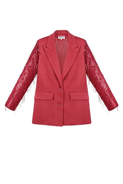 Polyester Women's Suit Jacket Fringe Sleeve Design