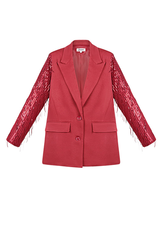 Polyester Women's Suit Jacket Fringe Sleeve Design