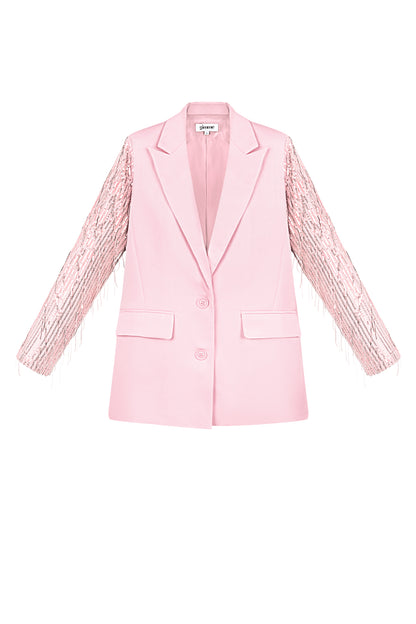 Polyester Women's Suit Jacket Fringe Sleeve Design