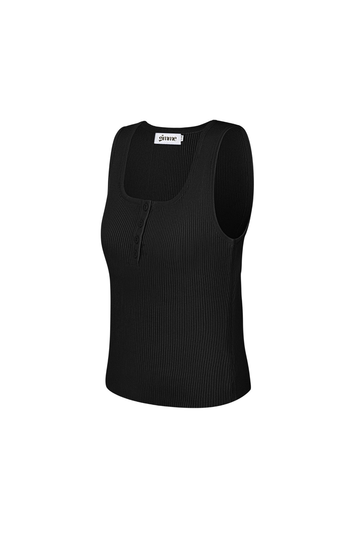 Viscose Women's Sleeveless Top Ribbed Knit Button Front