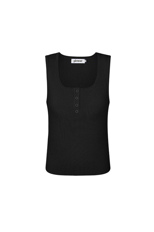 Viscose Women's Sleeveless Top Ribbed Knit Button Front