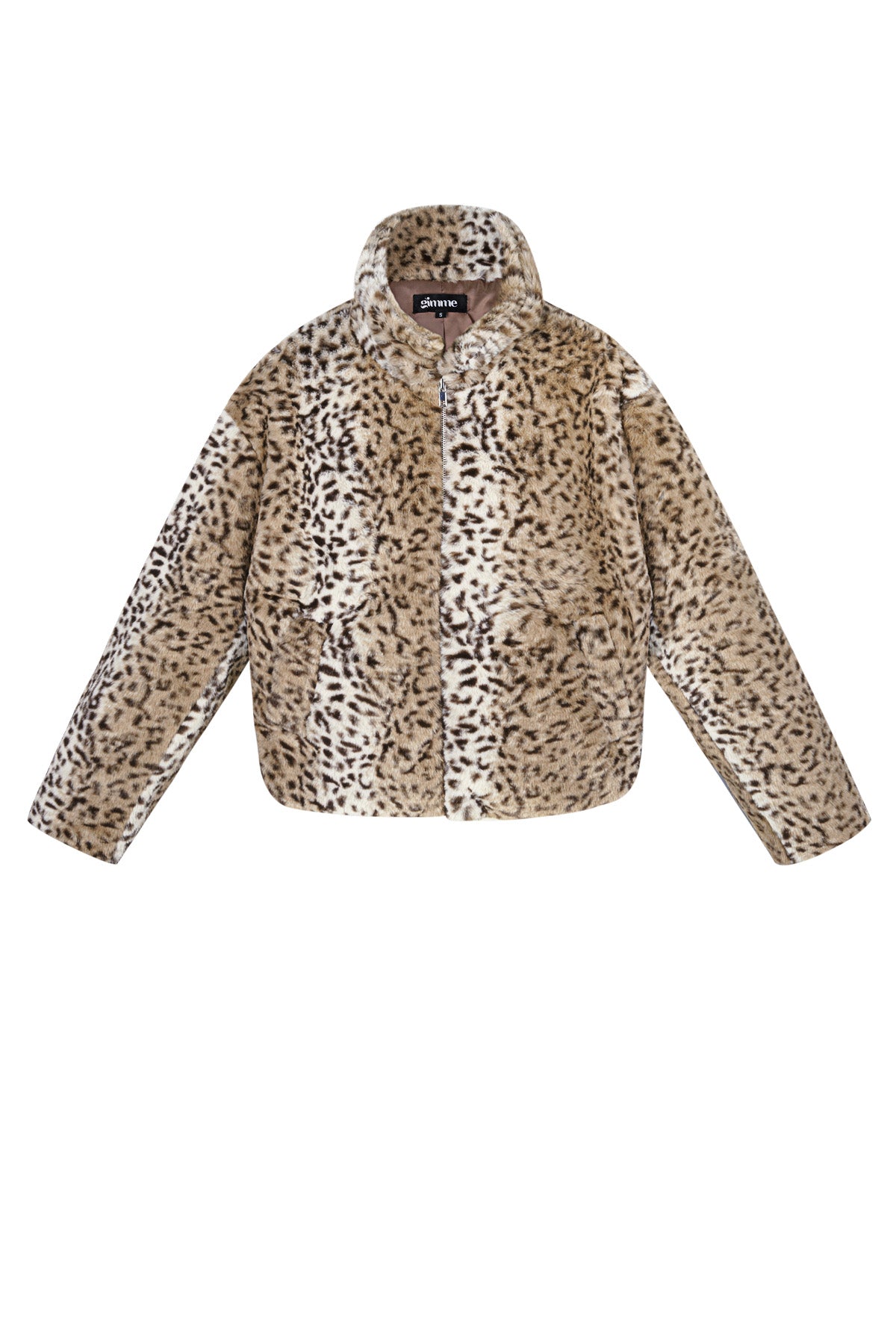 Polyester Faux Fur Women's Jacket Leopard Print Cozy Warm