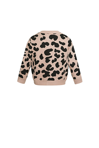 Viscose Knit Cardigan Women's Leopard Print Pattern Stylish