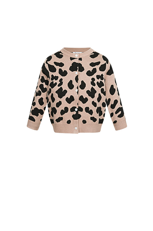 Viscose Knit Cardigan Women's Leopard Print Pattern Stylish