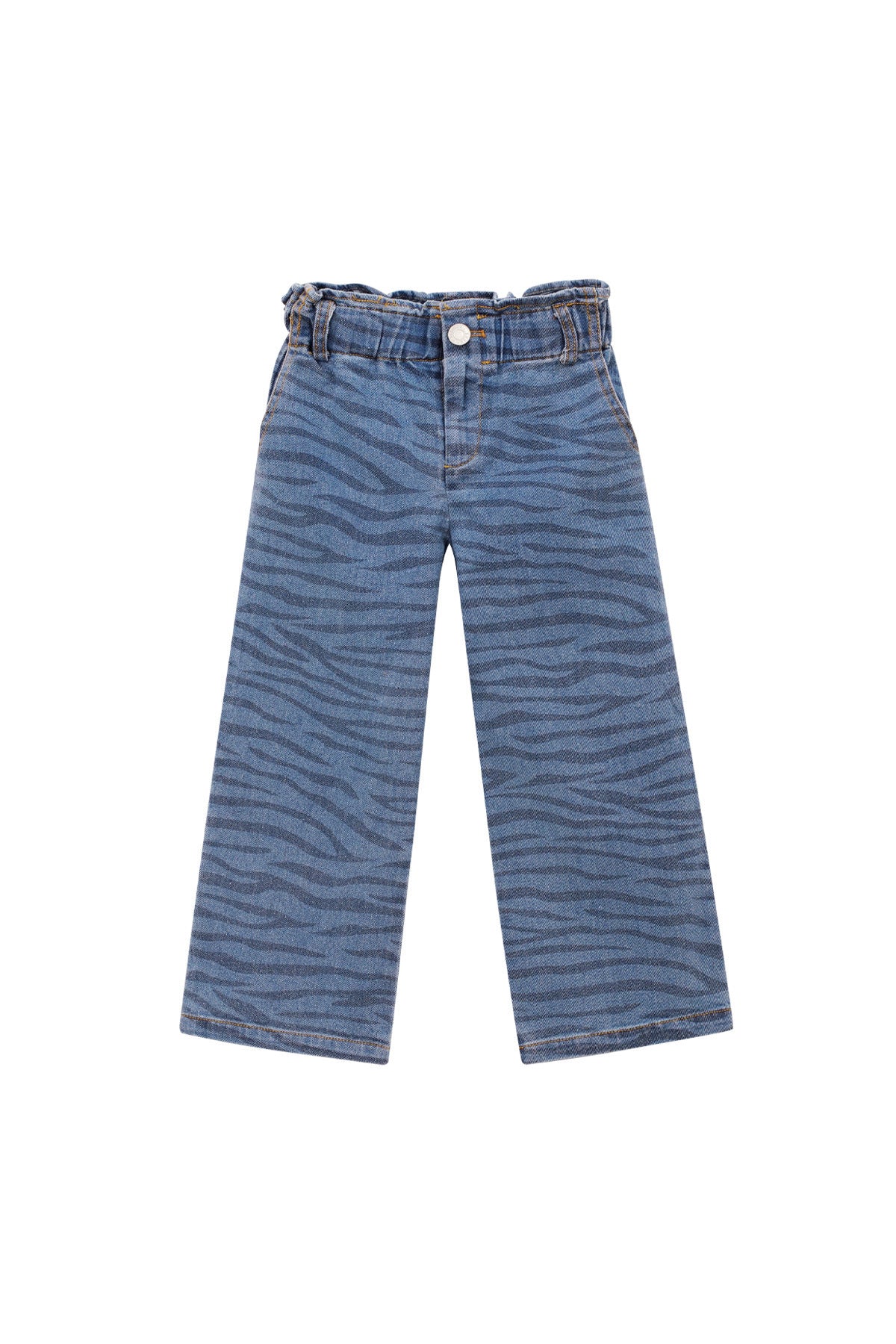 Cotton Denim Pants Casual Zebra Stripes