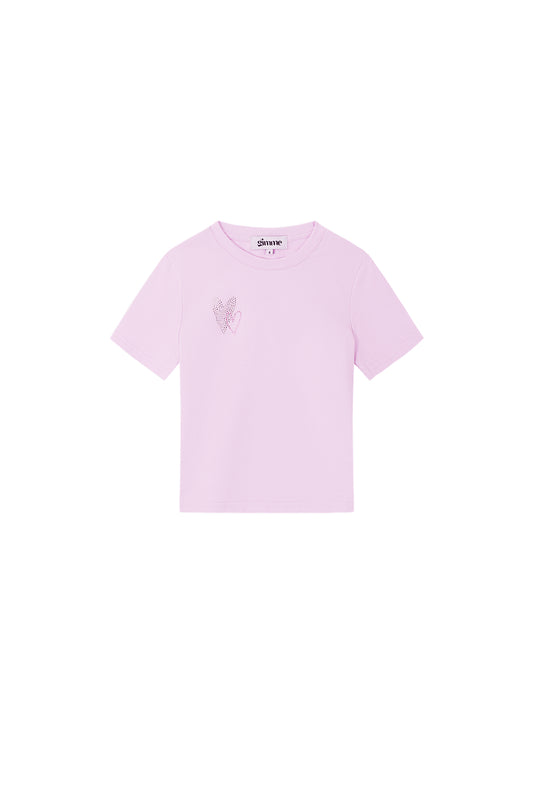 Cotton Children's T-shirt Casual Embroidered Heart Design