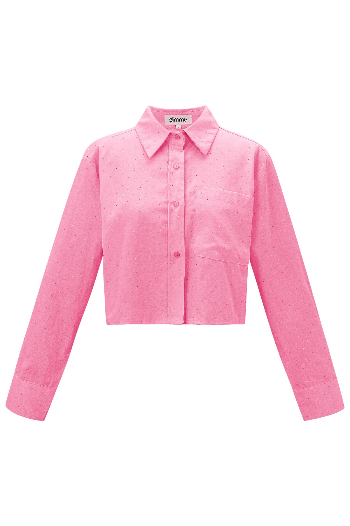 Cotton Women's Cropped Blouse Classic Button-Down