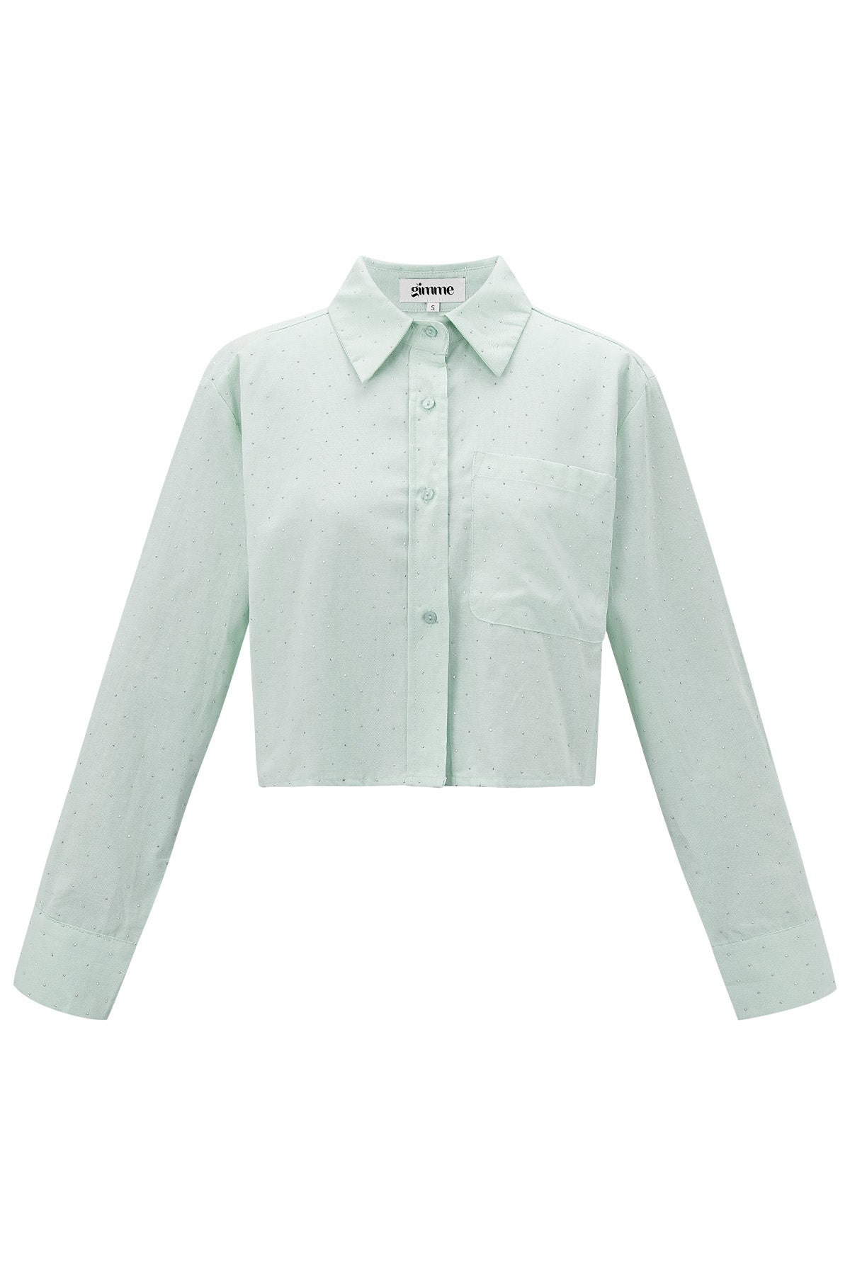 Cotton Women's Cropped Blouse Classic Button-Down