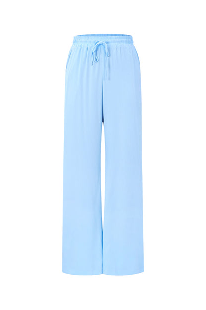 Woven Polyester Women's Straight Pants Casual Solid Color Spring/Summer