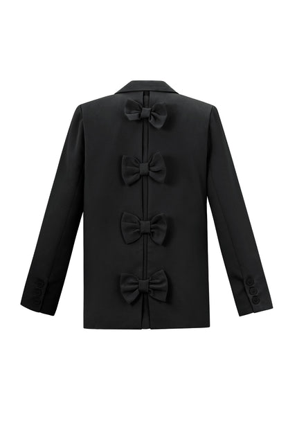 Polyester Women's Suit Set Tailored Bow Detail