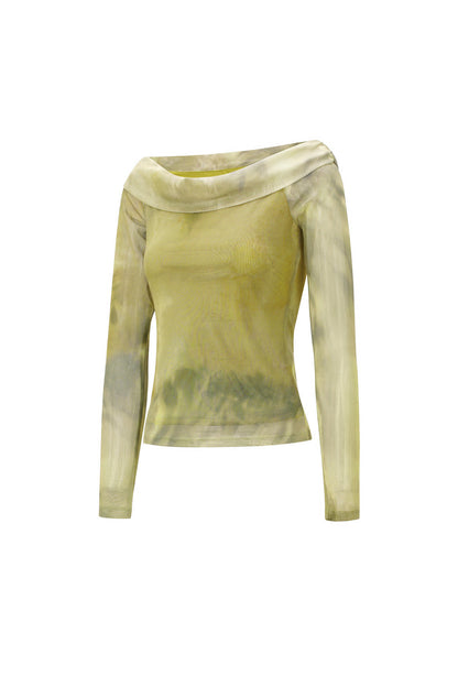 Woven Polyester Women's Long Sleeve Top Elegant Solid Color Spring/Summer