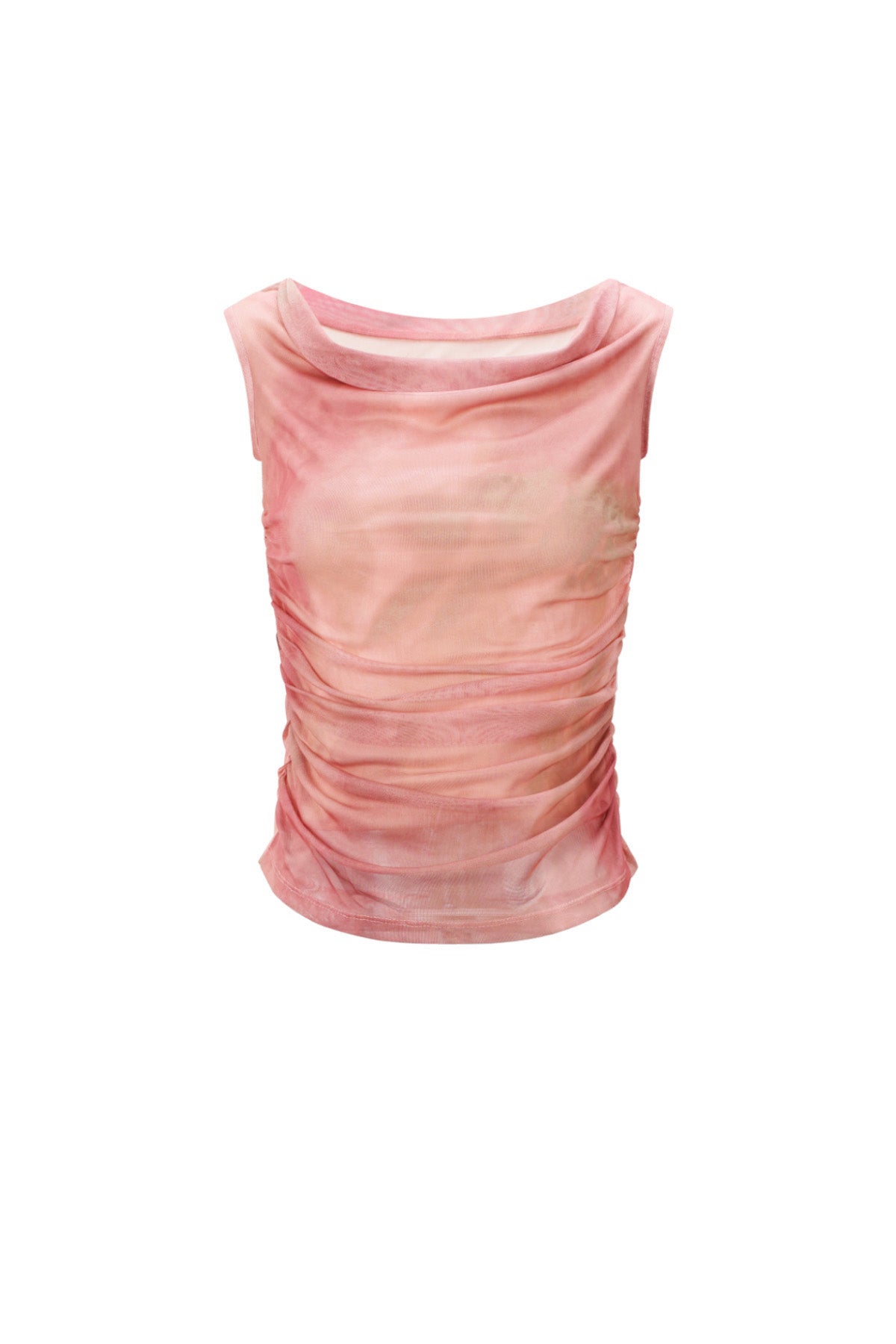 Woven Polyester Women's Sleeveless Top Sheer Solid Color Spring/Summer