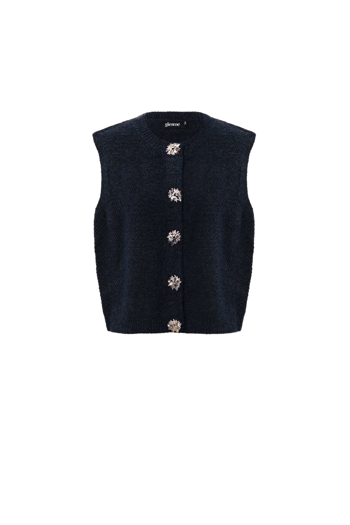 Knitted Polyester Fiber Women's Knitted Vest Casual Solid Color