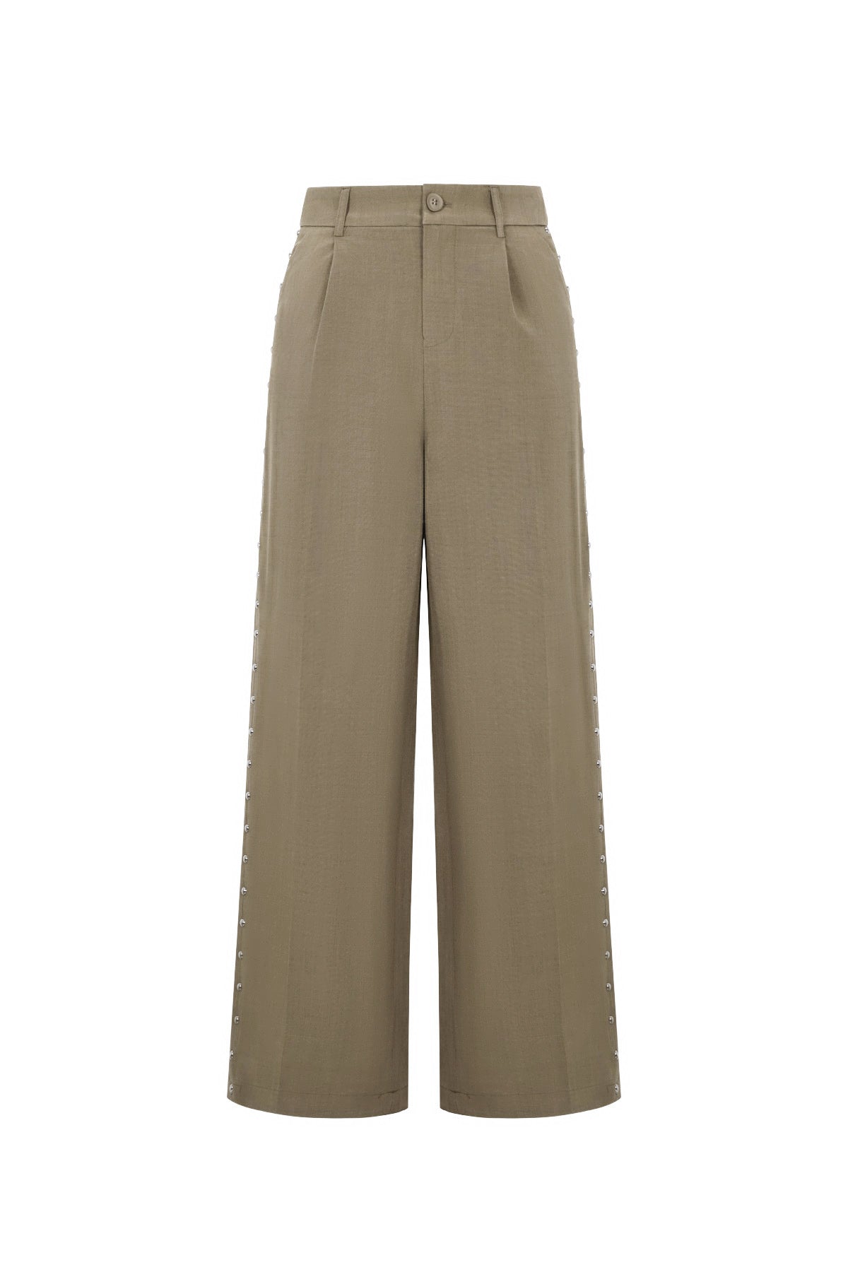 Woven Polyester Fiber Women's Wide Leg Pants Elegant Solid Color Fall/Winter