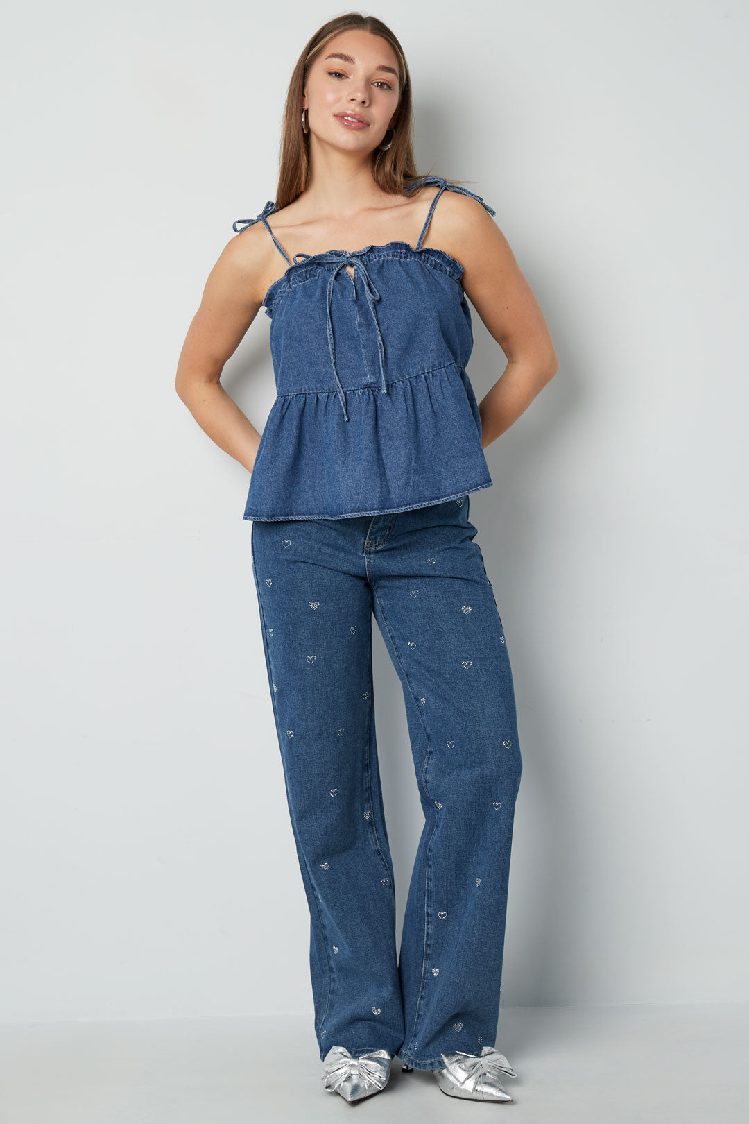 Woven Denim Women's Casual Top Spring/Summer Solid Color