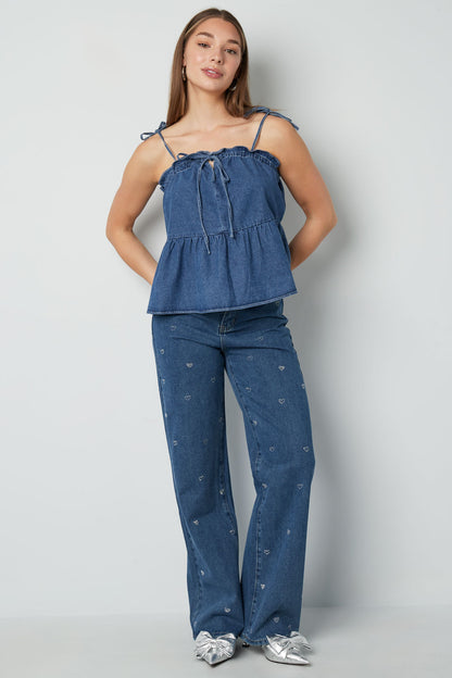 Woven Denim Women's Casual Top Spring/Summer Solid Color