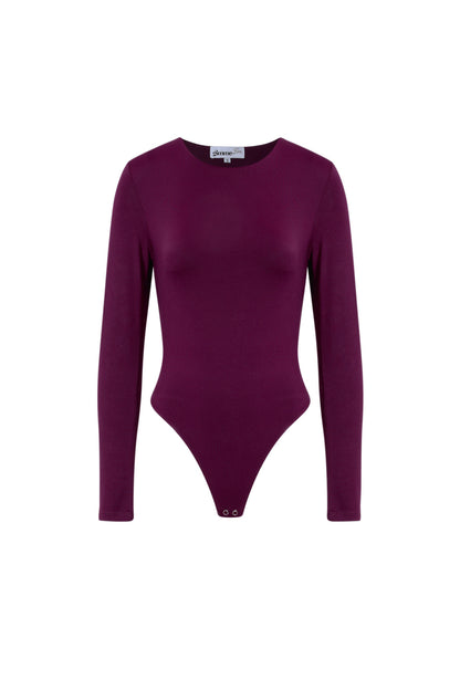 Knitted Nylon Shapewear Bodysuit Basic Solid Color