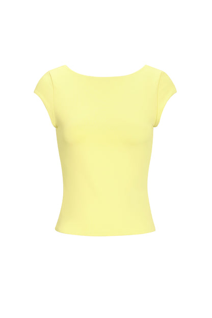 Nylon Knitted Women's T-shirt Basic Solid Color Spring/Summer