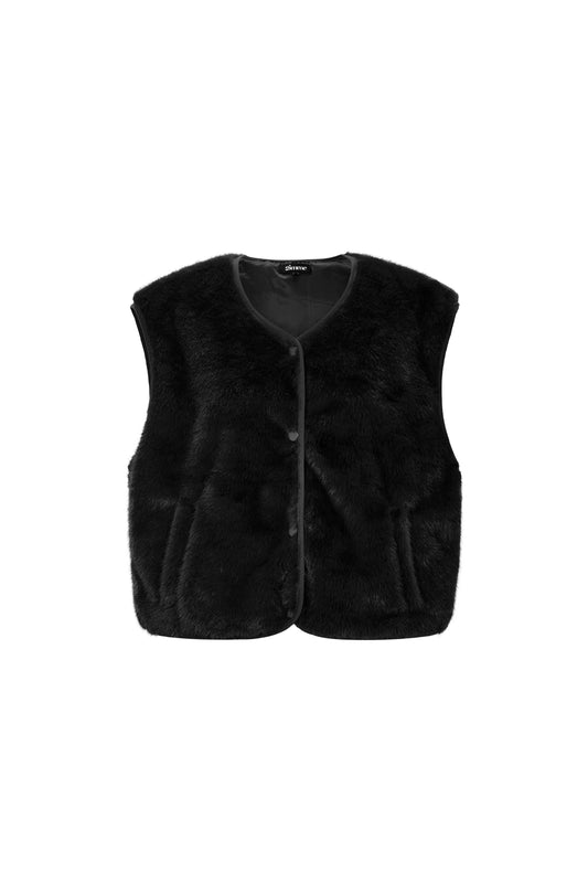 Woven Polyester Fiber Women's Vest Casual Fall/Winter Solid Color