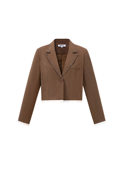 Woven Polyester Fiber Women's Suit Set Fall/Winter Street Solid Color