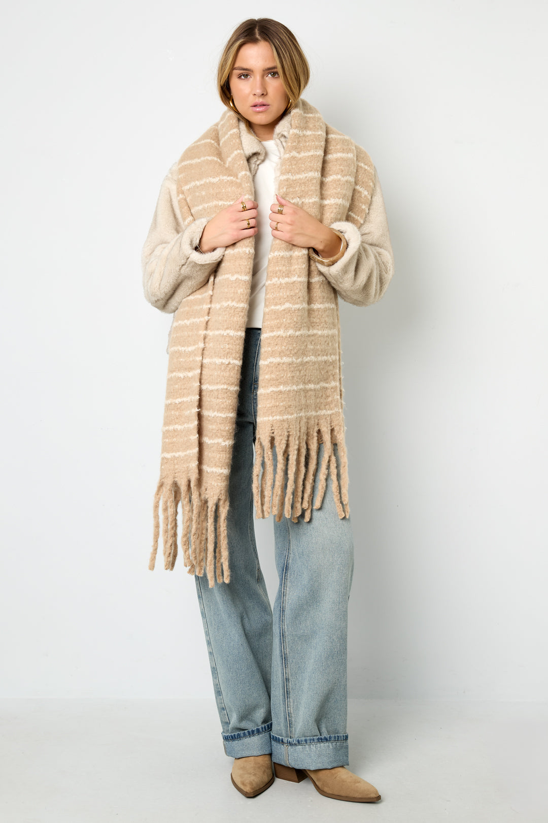 Winter scarves Strip Casual Polyester Daily