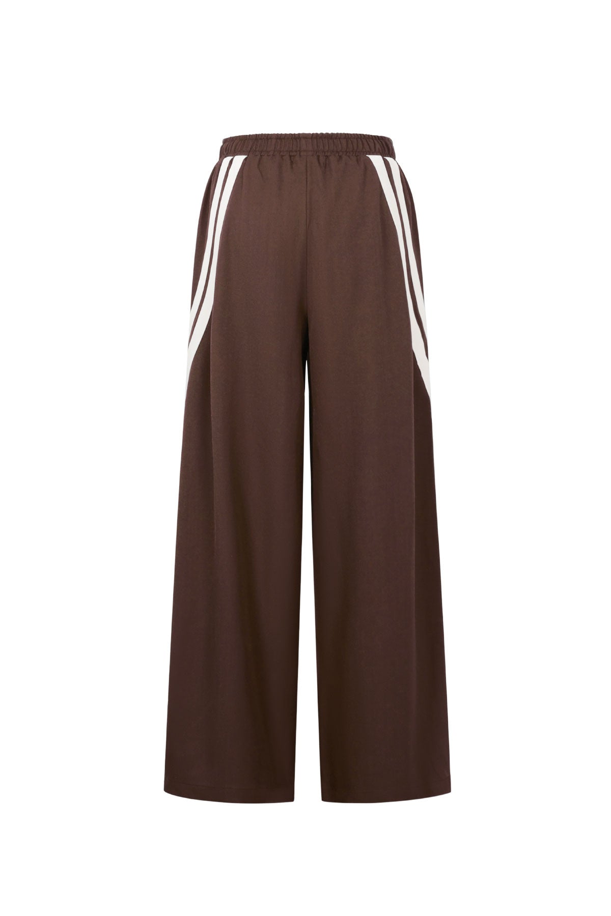 Woven Polyester Fiber Women's Straight Leg Pants Sporty Contrast Stripes