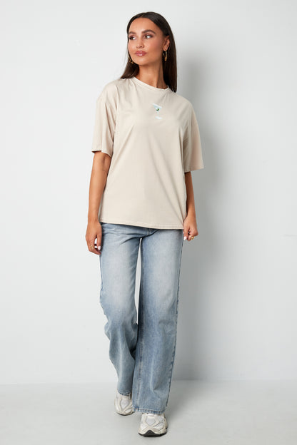 Cotton Knitted Women's T-shirt Casual Letters