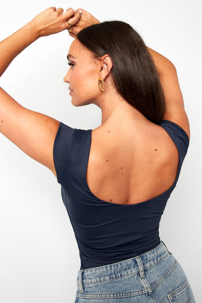 Nylon Knitted Women's T-shirt Basic Solid Color Spring/Summer