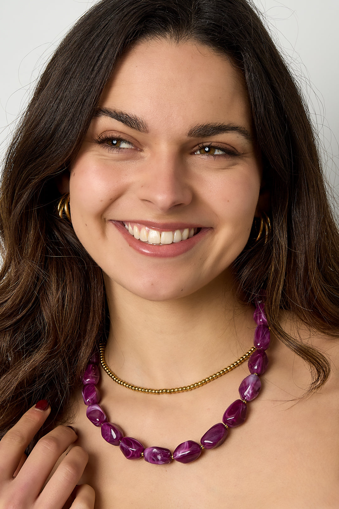 Ketting met organische kralen