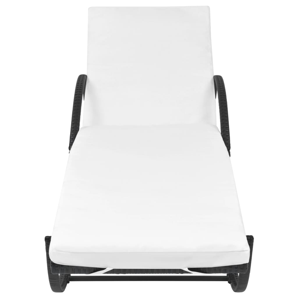 Ligbed Met Kussen Poly Rattan