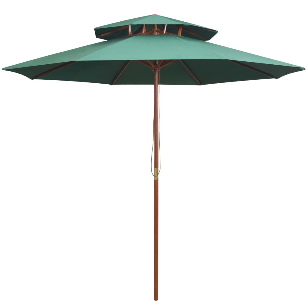 Parasol Dubbeldekker Met Houten Paal 270 Cm