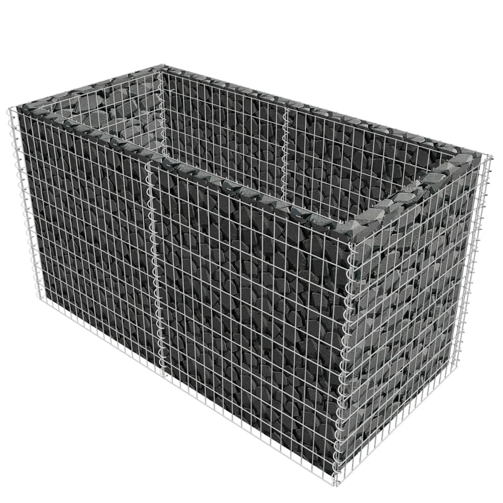 Gabion Plantenbak Verhoogd 180X90X100 Cm Staal Zilverkleurig